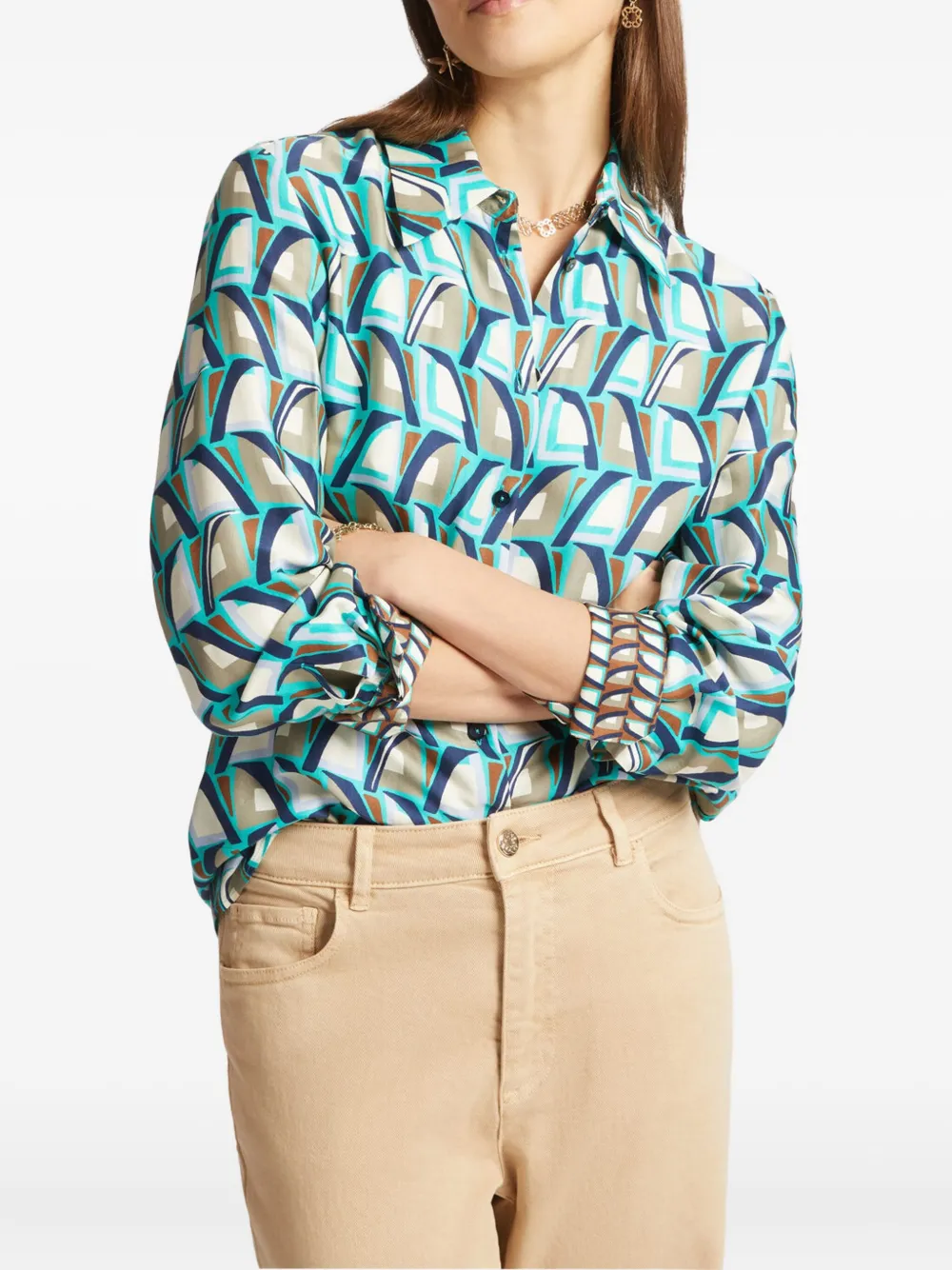 ELENA MIRO` printed shirt - Groen