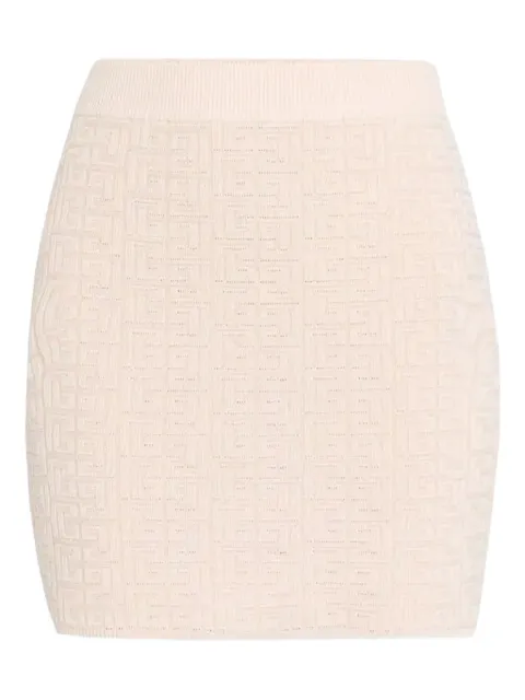 Balmain monogram knitted mini skirt