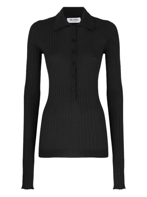 The Attico chunky-ribbed polo top