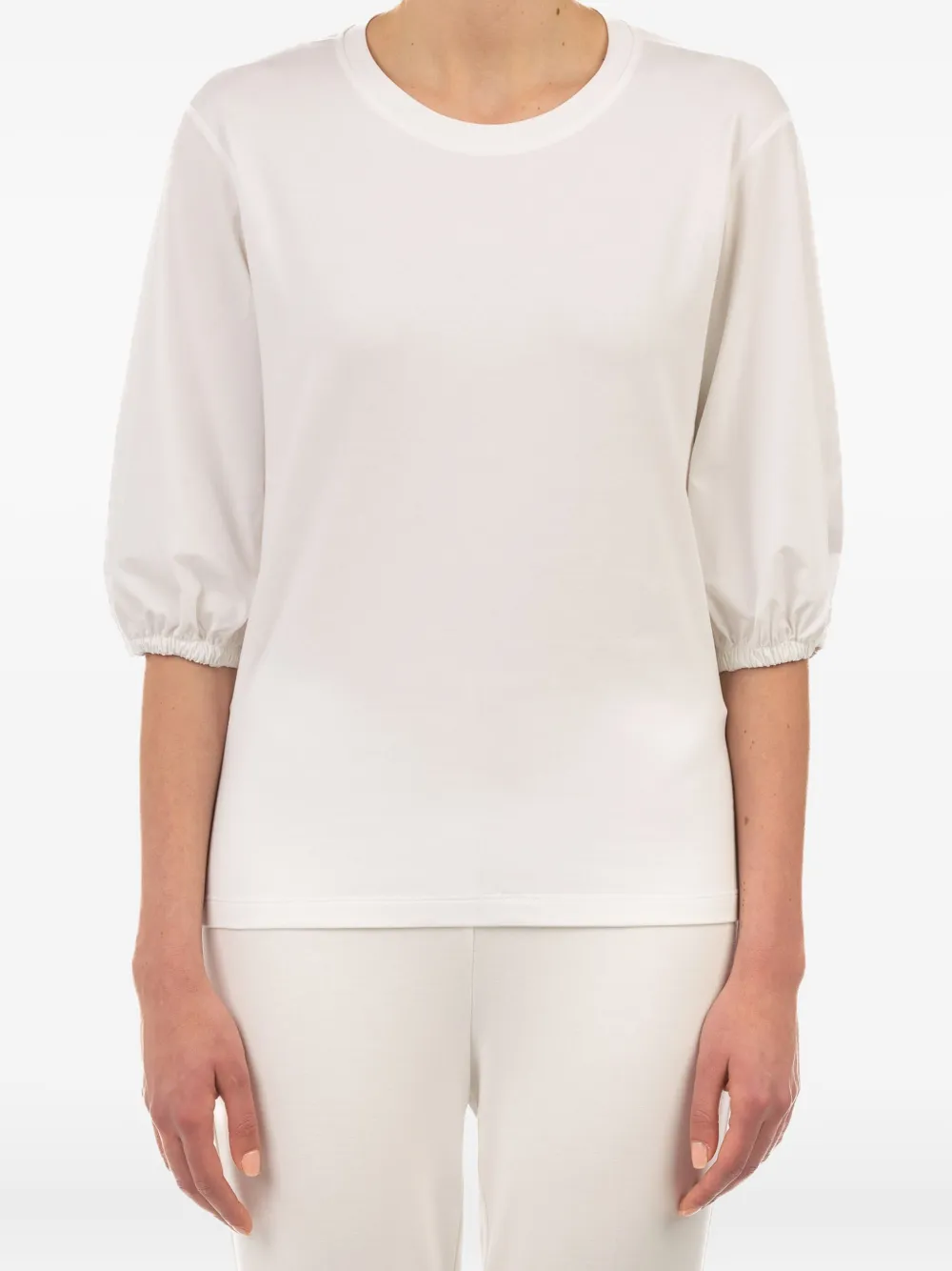 puff-sleeve T-shirt