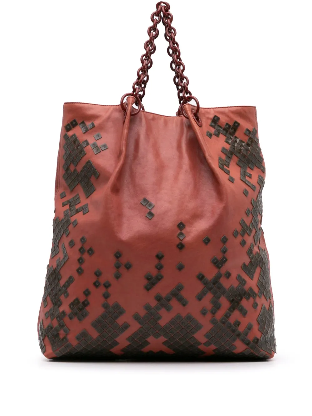 Bottega Veneta Pre-Owned 2012-2024 ヴィッテロ モザイコ ラック ハンドバッグ - レッド Bottega Veneta Pre-Owned 2012-2024 ヴィッテロ モザイコ ラック ハンドバッグ - レッド