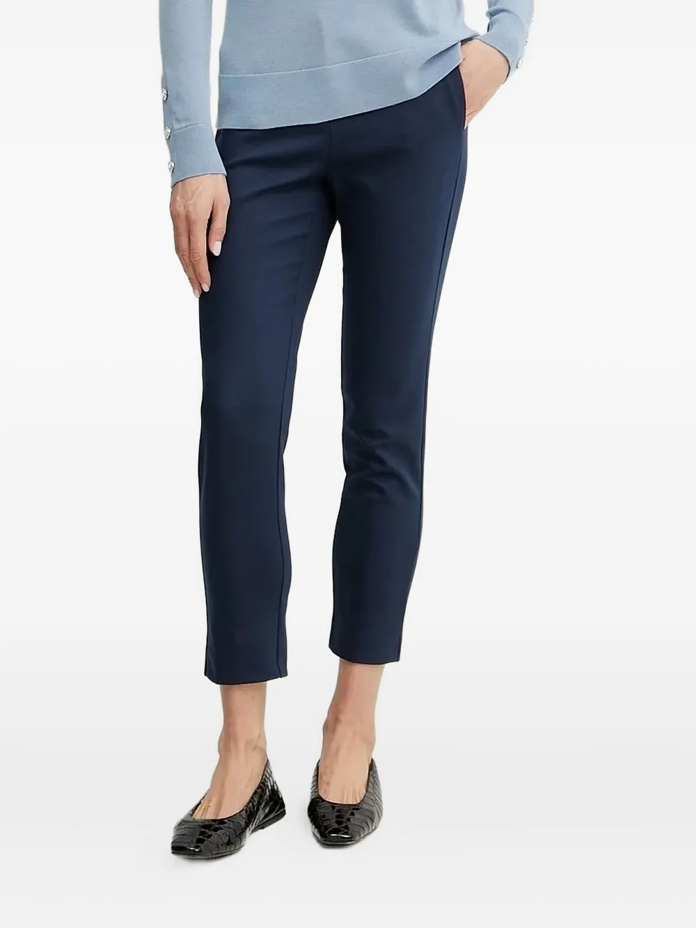 Patrizia Pepe logo-plaque side-pocket trousers | Blue | Image 1