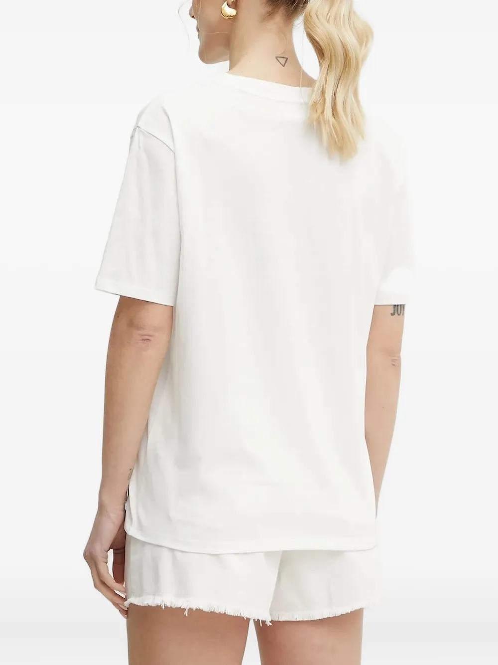 Patrizia Pepe Tiger-print Short-sleeved T-shirt In White