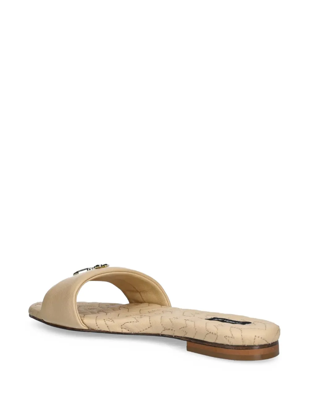 Patrizia Pepe Leather Sandals In Neutral