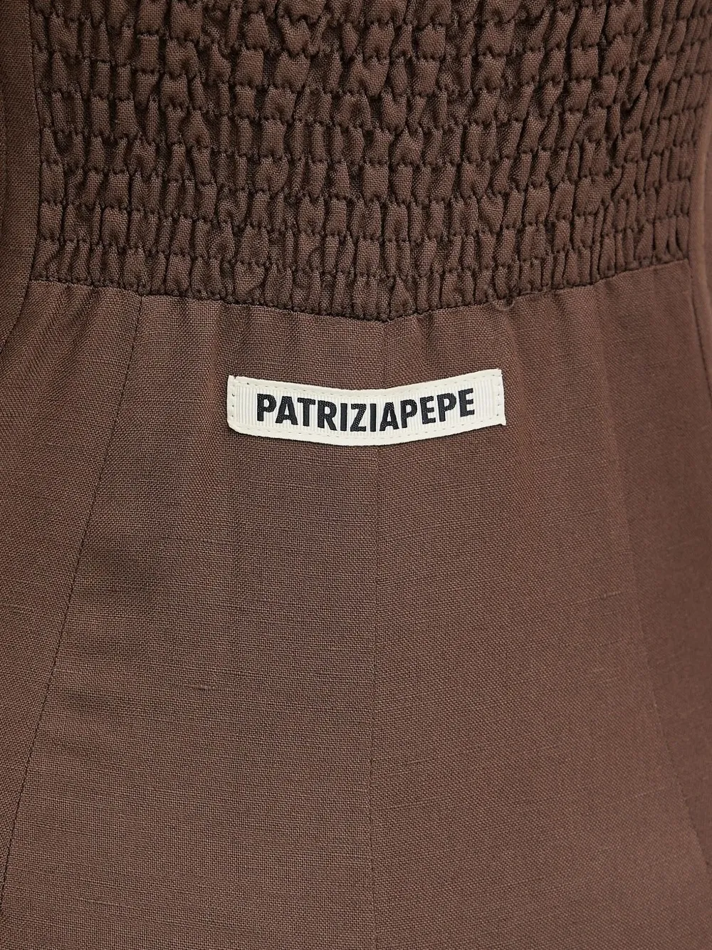 Patrizia Pepe cut-out smocked mini dress Bruin