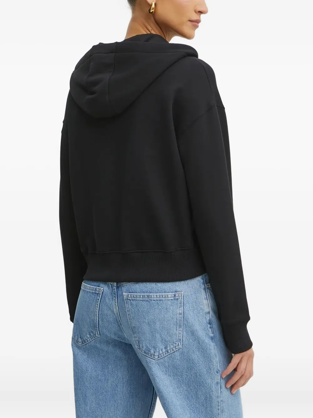 Patrizia Pepe Hoodie met logodetail Zwart