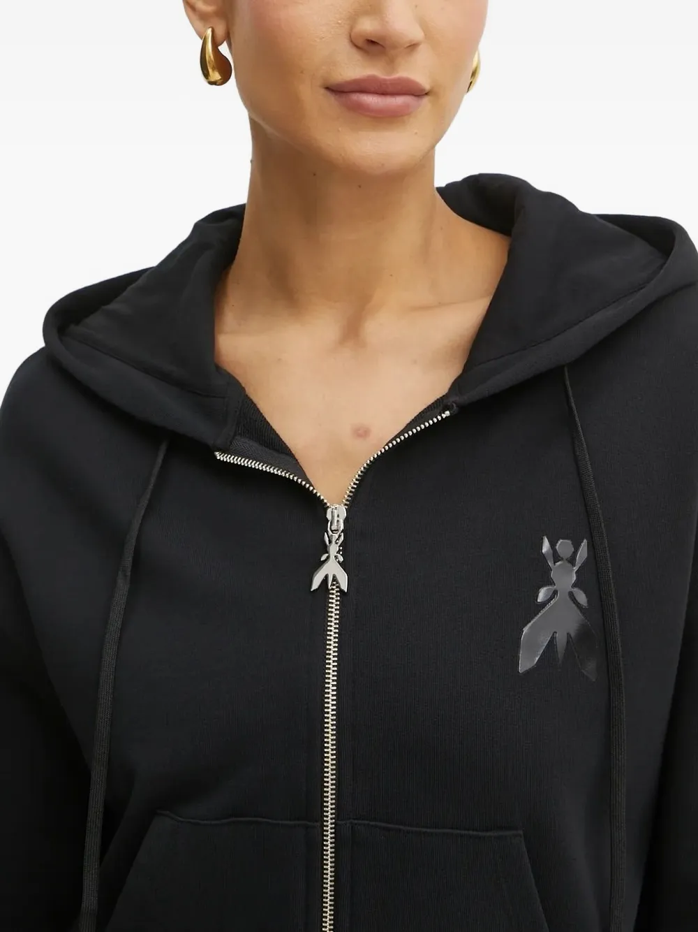 Patrizia Pepe Hoodie met logodetail Zwart