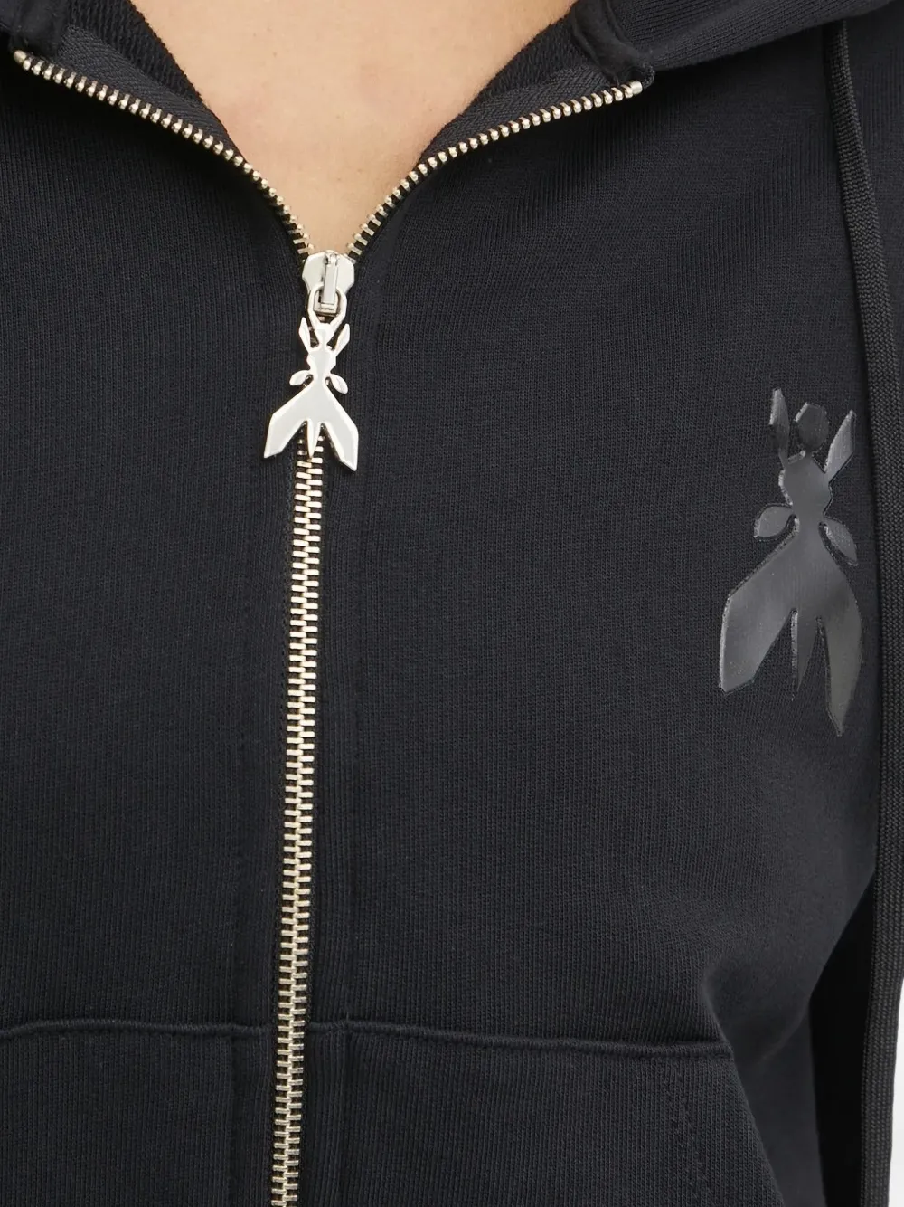 Patrizia Pepe Hoodie met logodetail Zwart