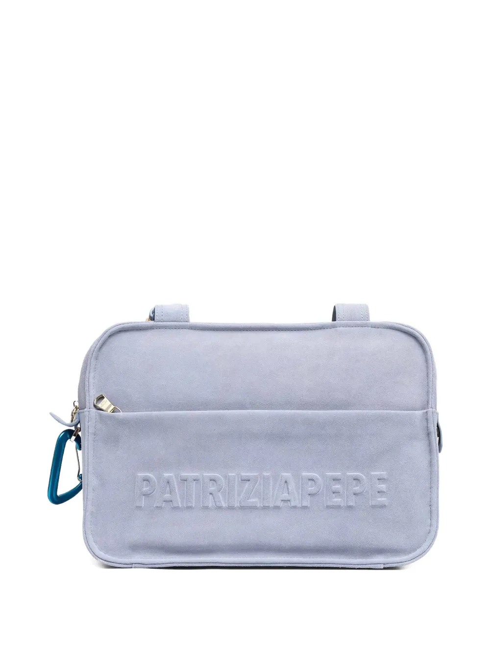 Patrizia Pepe Schoudertas met textuur en logo Blauw