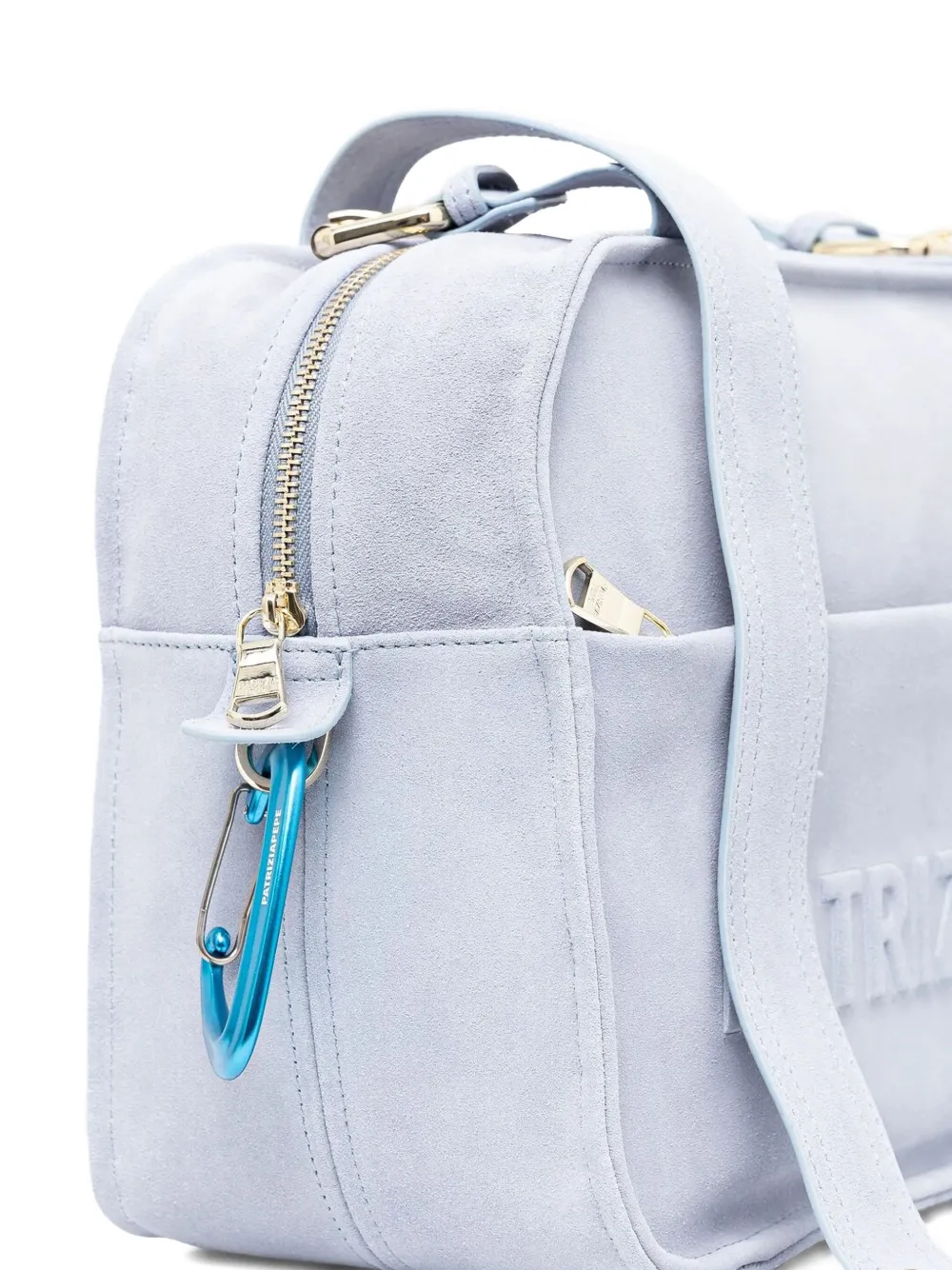 Patrizia Pepe Schoudertas met textuur en logo Blauw