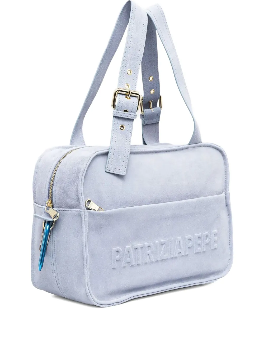 Patrizia Pepe Schoudertas met textuur en logo - Blauw