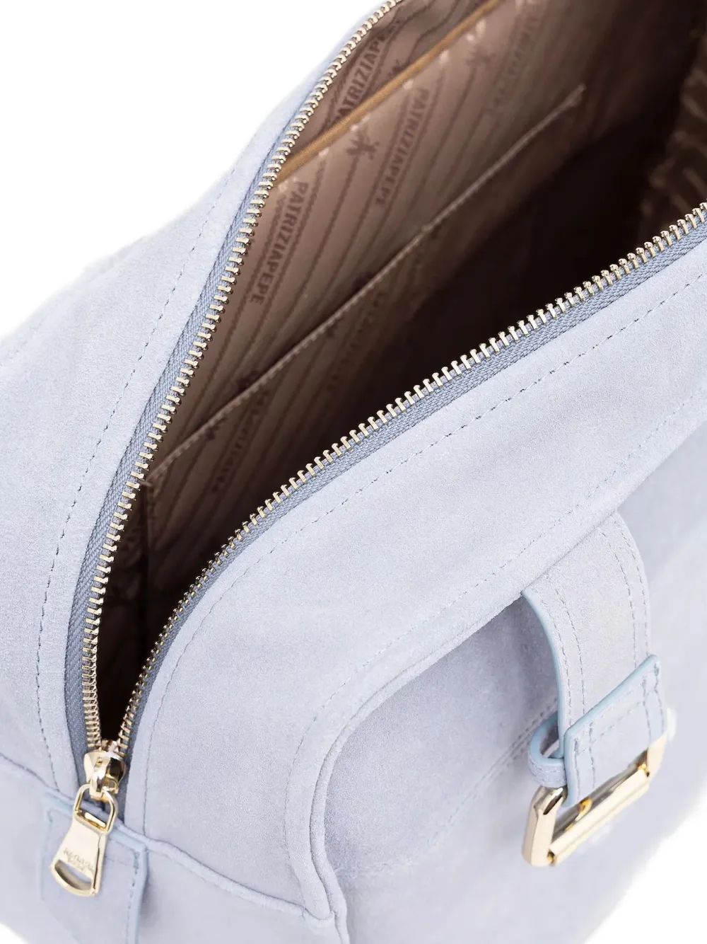 Patrizia Pepe Schoudertas met textuur en logo Blauw