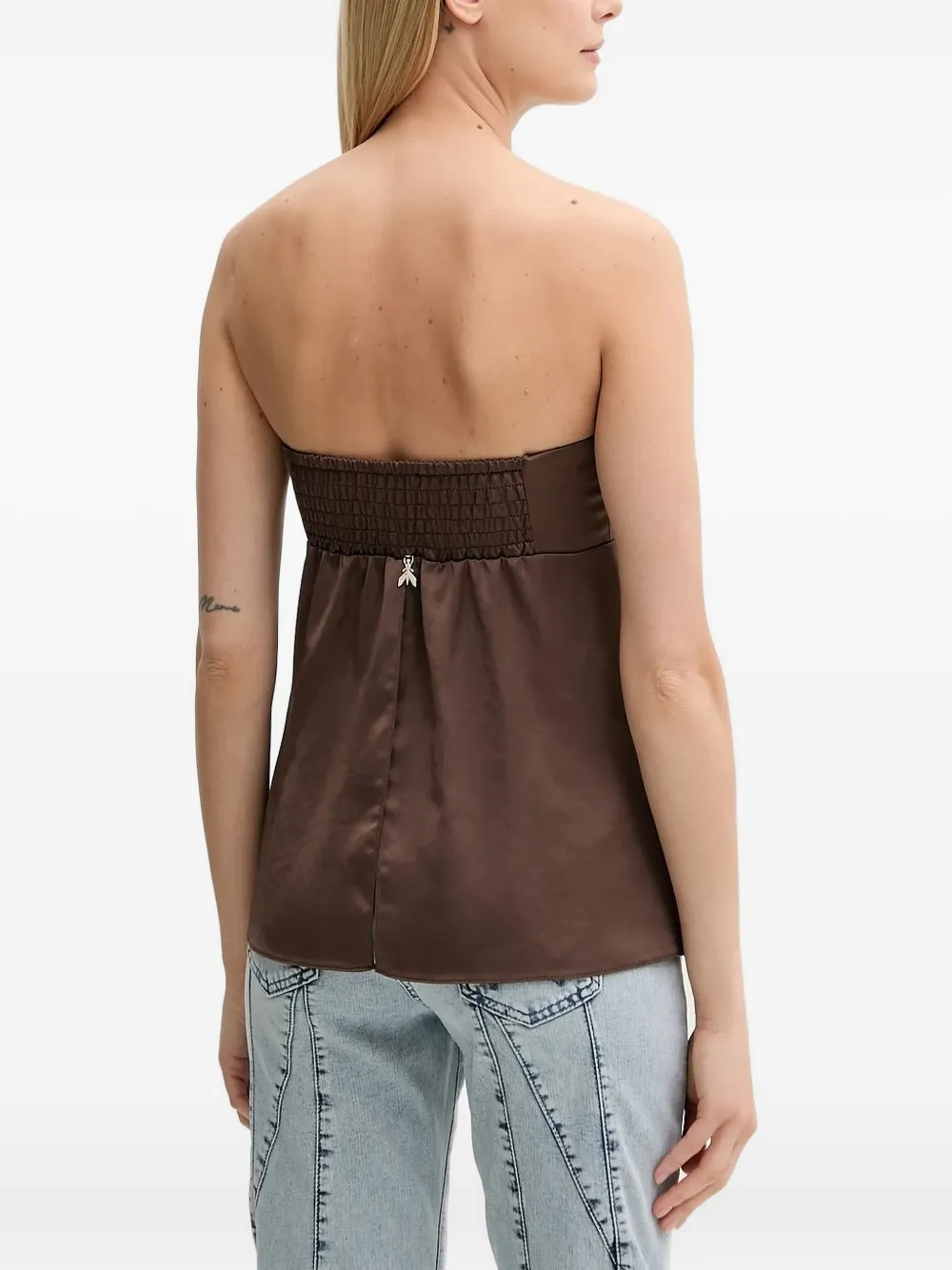 Patrizia Pepe smocked-back top Bruin