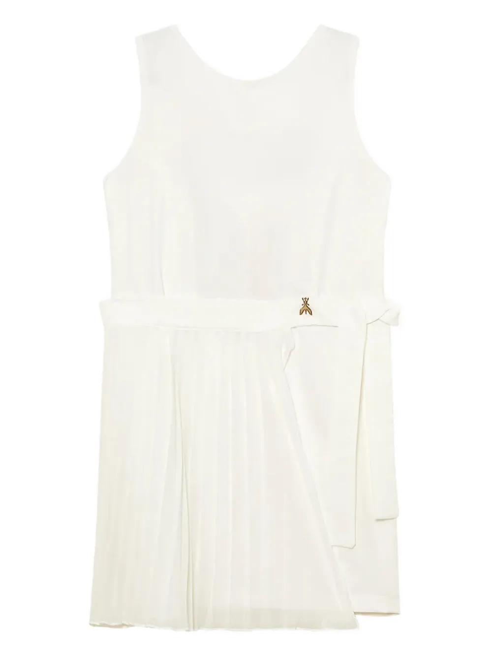 Patrizia Pepe Girl Cut-out Pleated Mini Dress In White