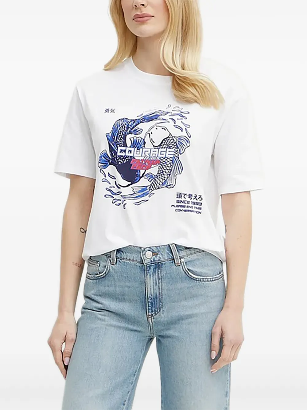 Patrizia Pepe printed crew-neck T-shirt | White | Image 1