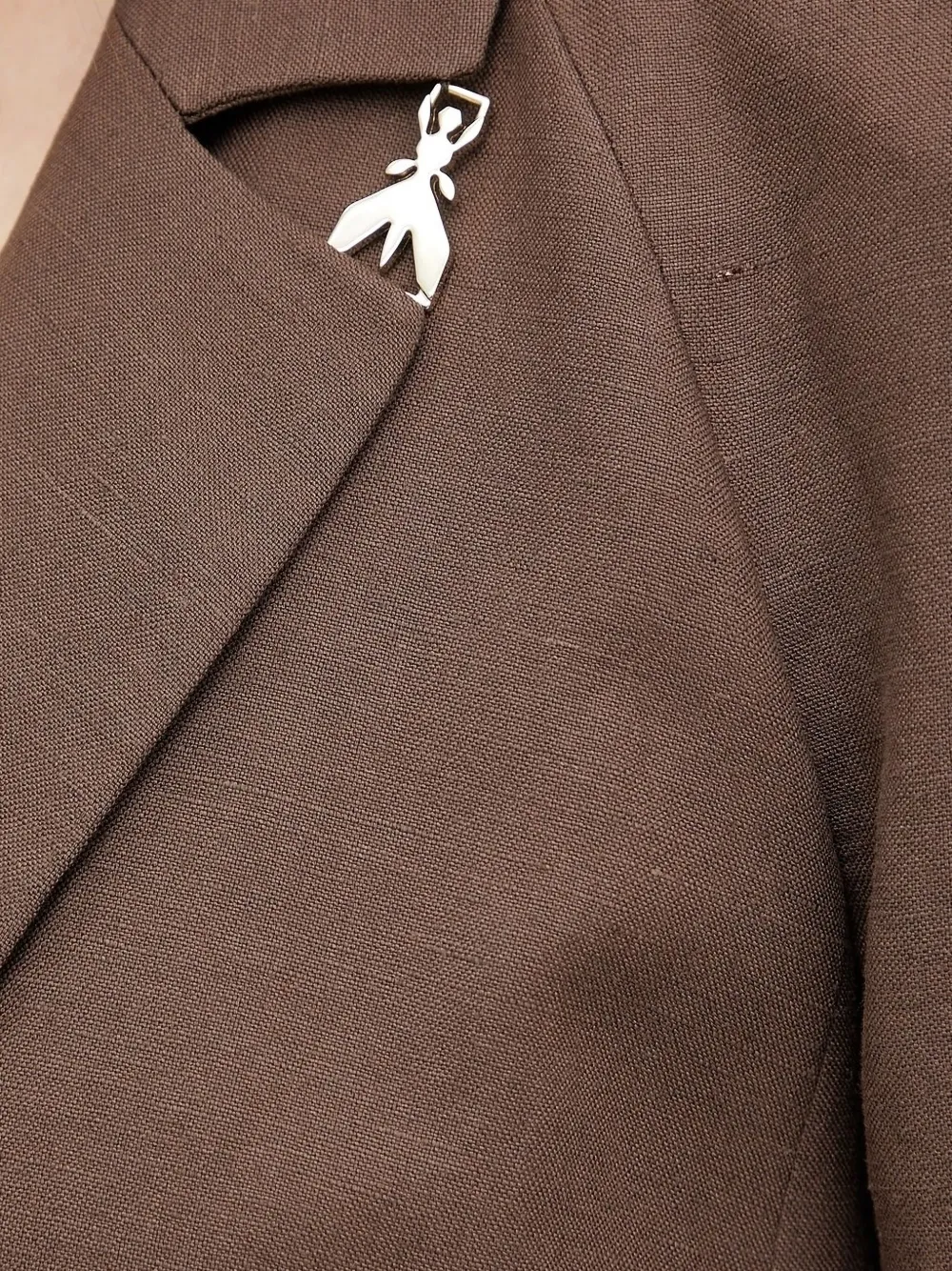 Patrizia Pepe Padded-shoulder Embellished Blazer In Brown