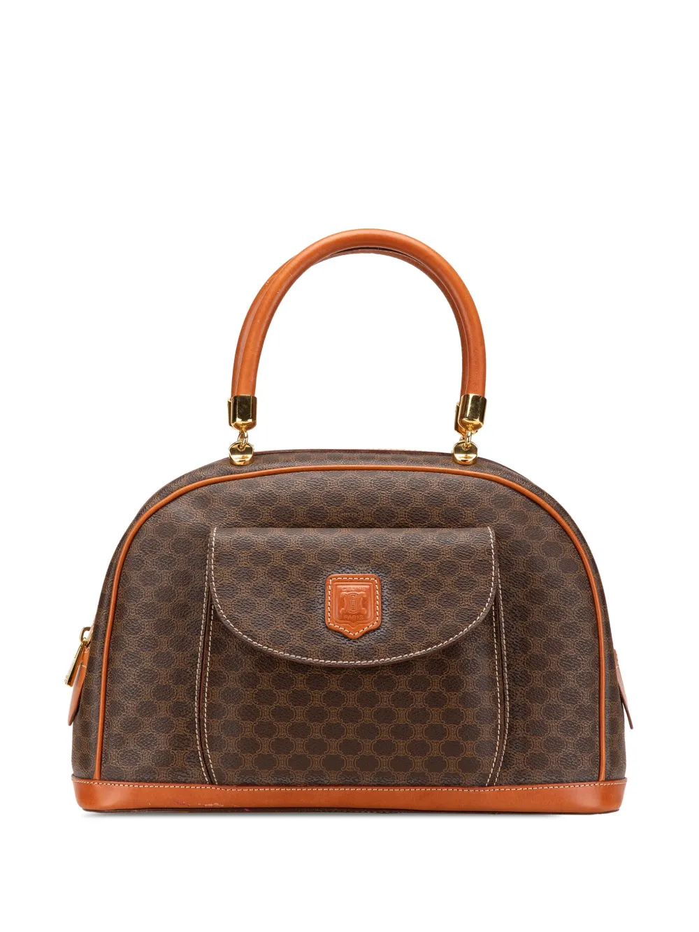 Céline Pre-Owned 1997 マカダム コーテッドキャンバス ドーム トップハンドル ハンドバッグ - ブラウン Céline Pre-Owned 1997 マカダム コーテッドキャンバス ドーム トップハンドル ハンドバッグ - ブラウン