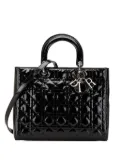 Christian Dior Pre-Owned 2009 Large Patent Cannage Lady Dior satchel - Black
