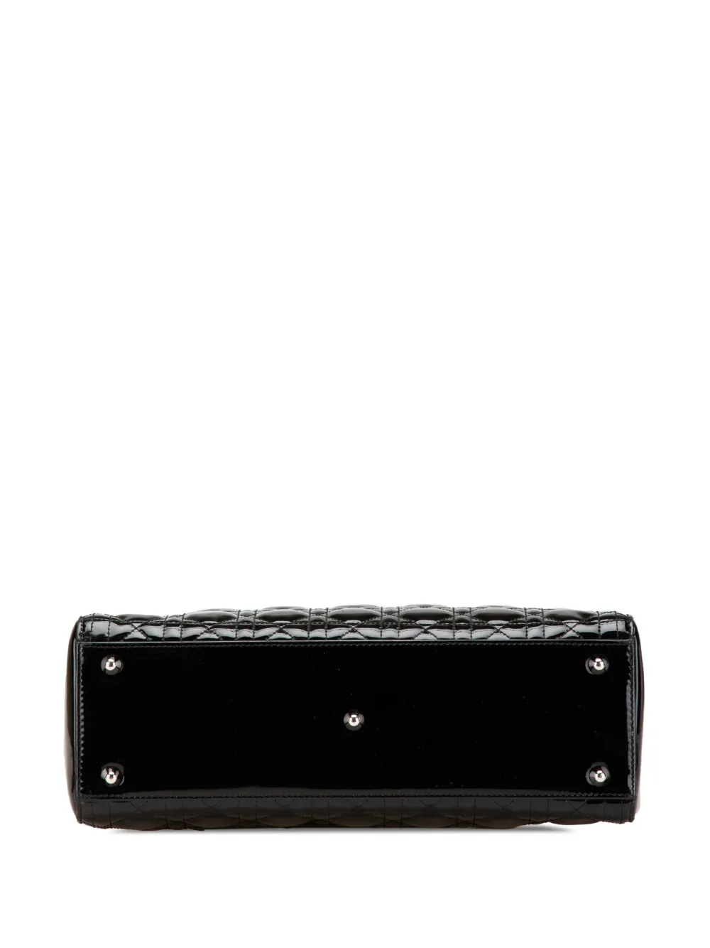 美品・ヴィンテージ【Dior】2009 パテント サッチェルバッグ Christian Dior Pre-Owned 2009 ラージ パテント カナージュ