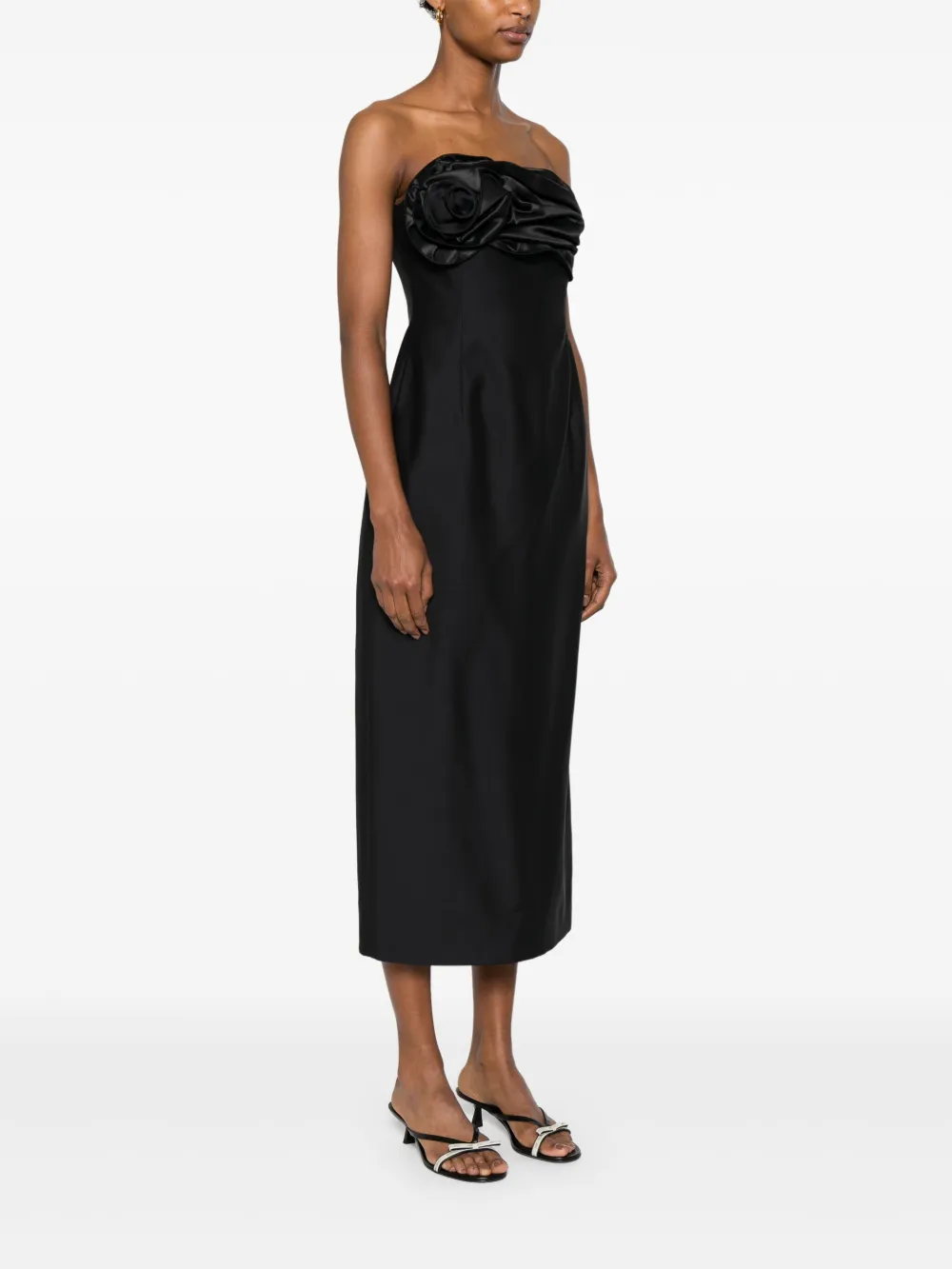 Magda Butrym Strapless midi-jurk Zwart