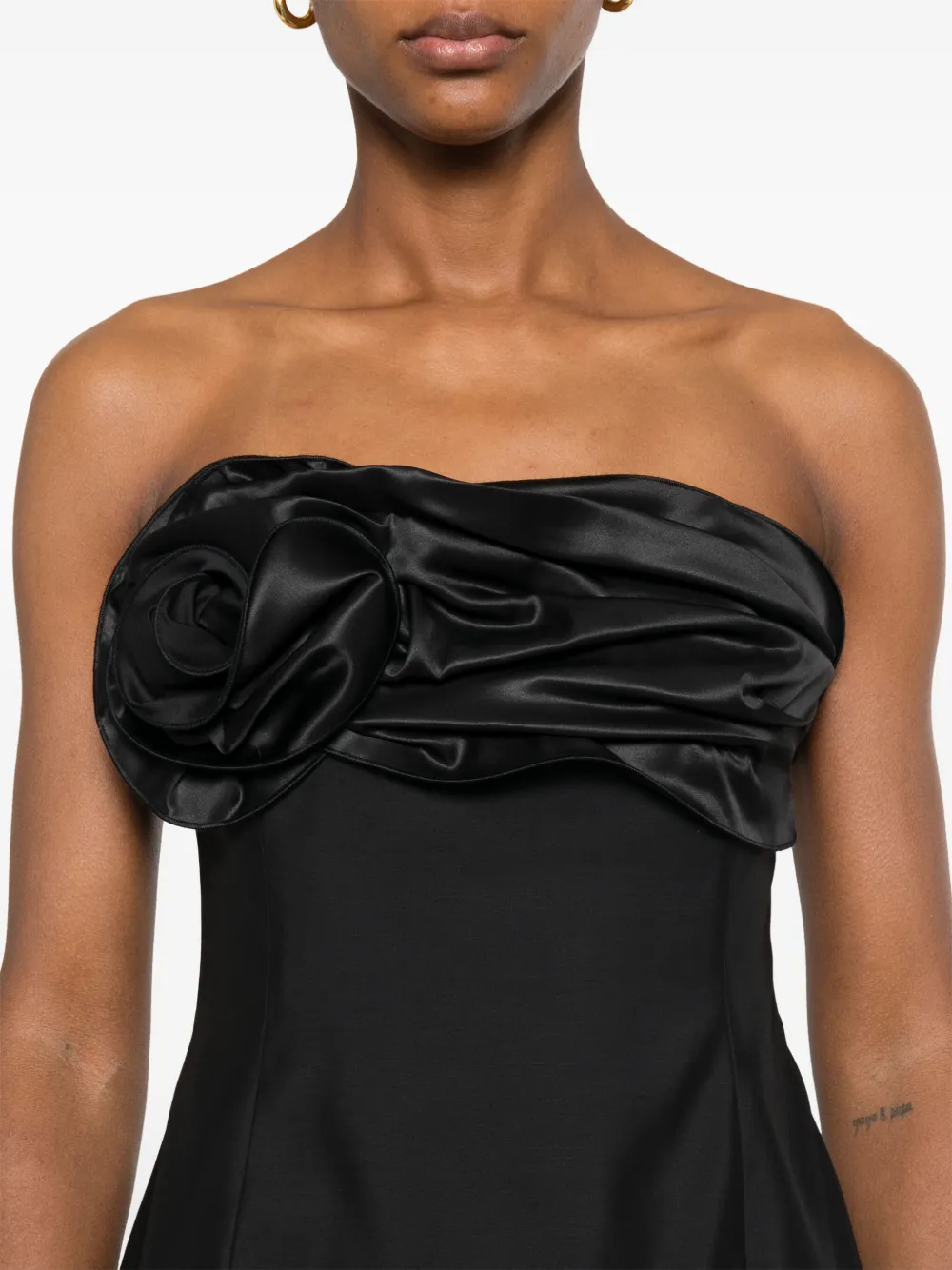 Magda Butrym Strapless midi-jurk Zwart