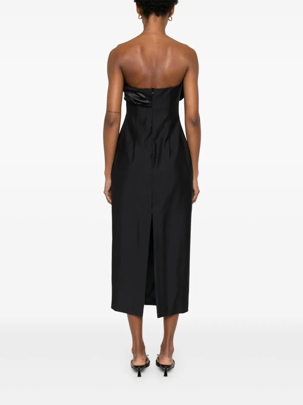 Magda Butrym Strapless midi-jurk Zwart