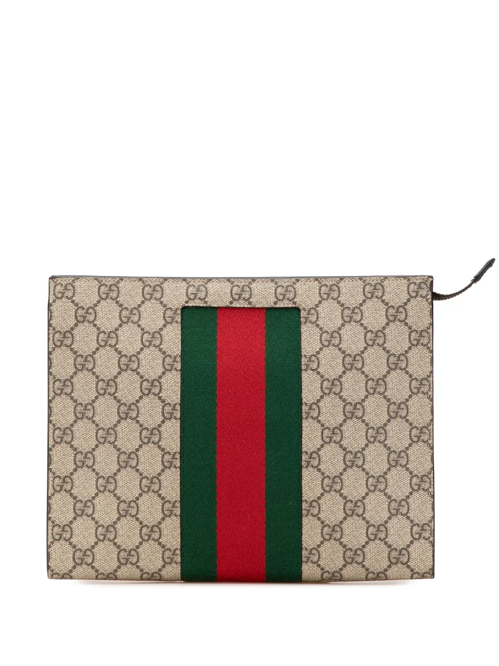 Gucci Pre-Owned 2000-2015 GGスプリーム ウェブ クラッチバッグ - ブラウン Gucci Pre-Owned 2000-2015 GGスプリーム ウェブ クラッチバッグ - ブラウン