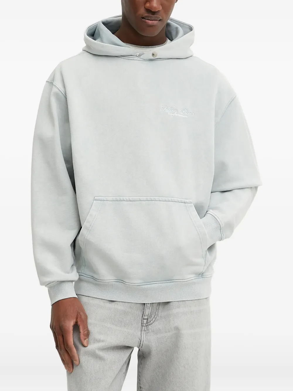Filling Pieces embroidered-logo hoodie | Blue | Image 1