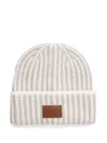 Furla striped logo-patch beanie - Neutrals