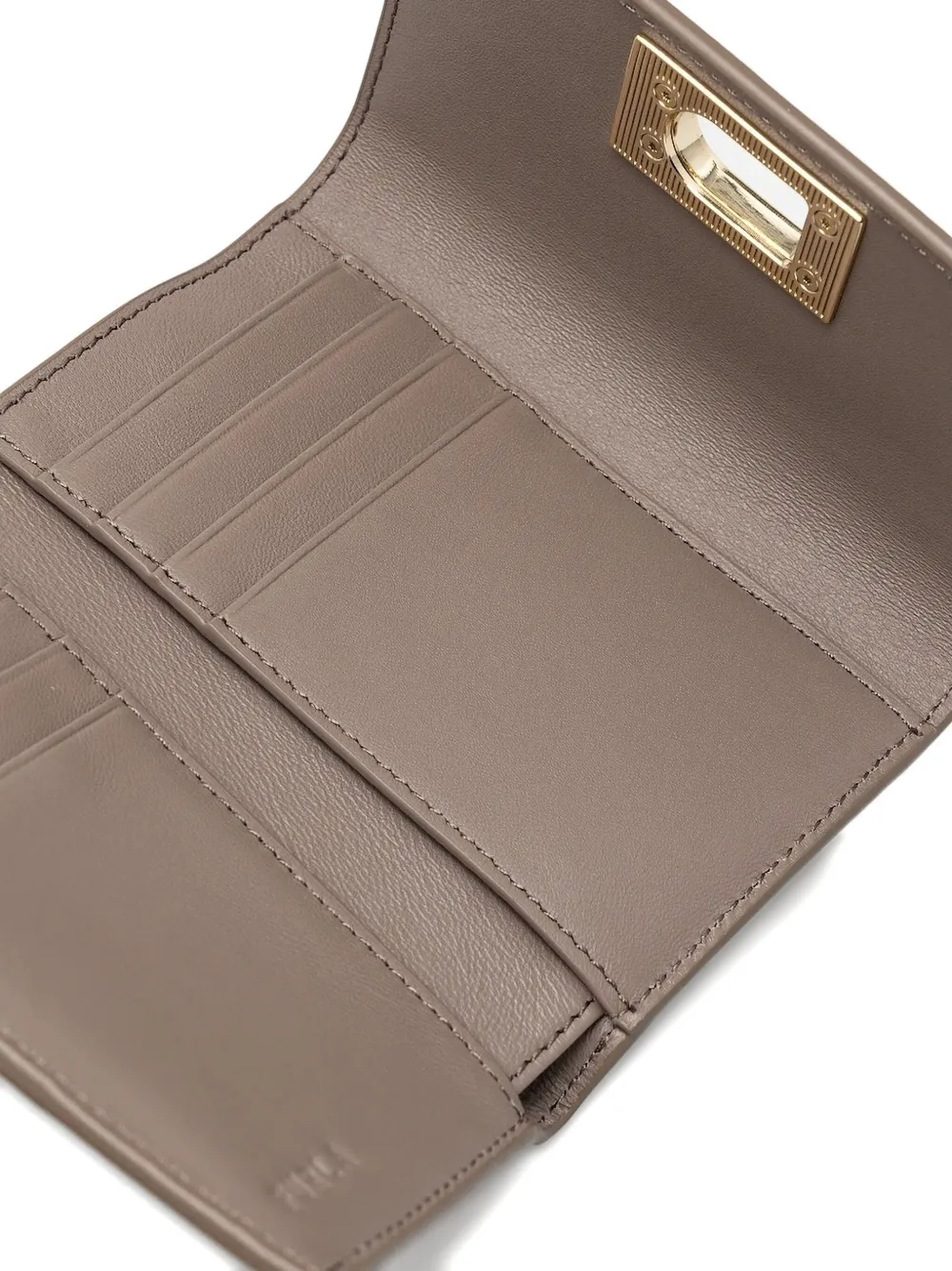 Furla 1927 M portemonnee met metallic plakkaat en rits - Bruin