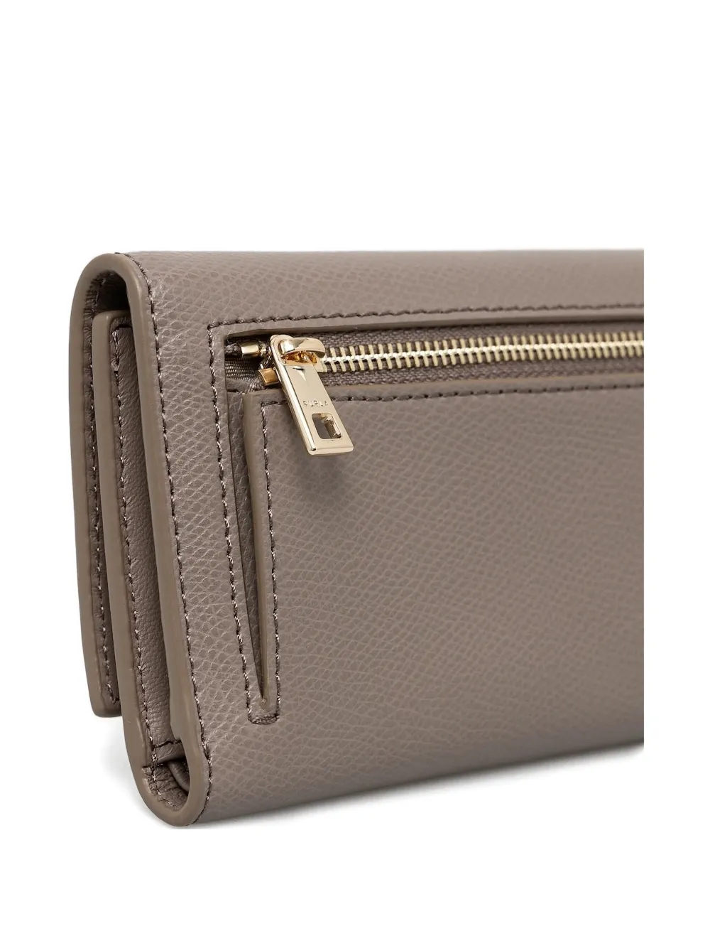 Furla 1927 M portemonnee met metallic plakkaat en rits Bruin