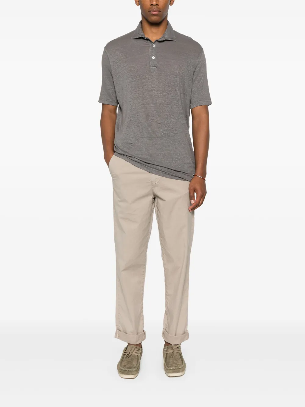 Fedeli short sleeve polo shirt - Grijs