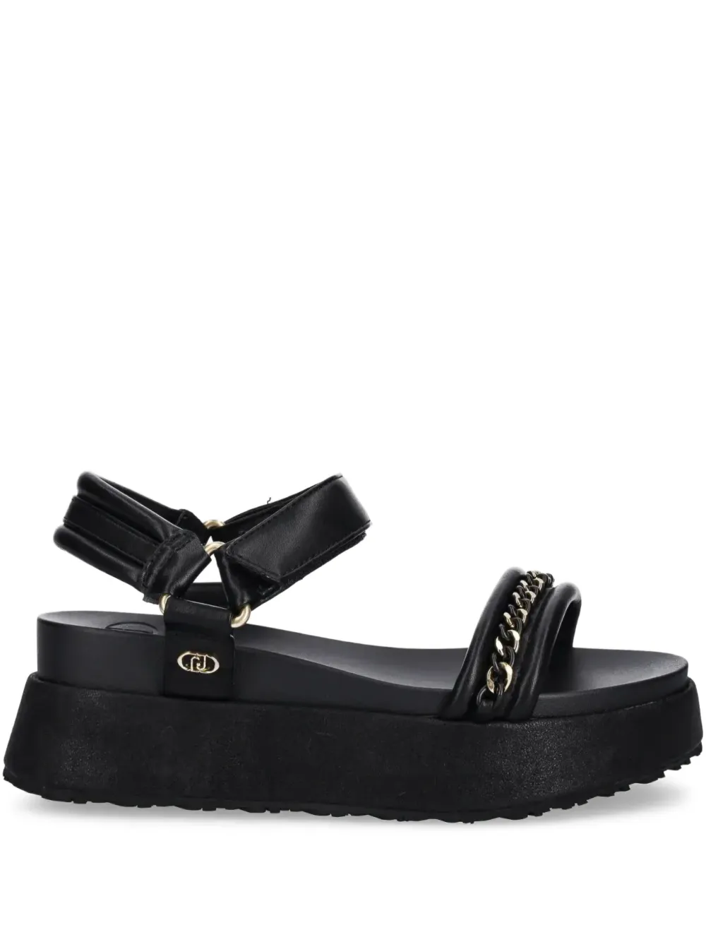 LIU JO 65mm logo-plaque sandals Black