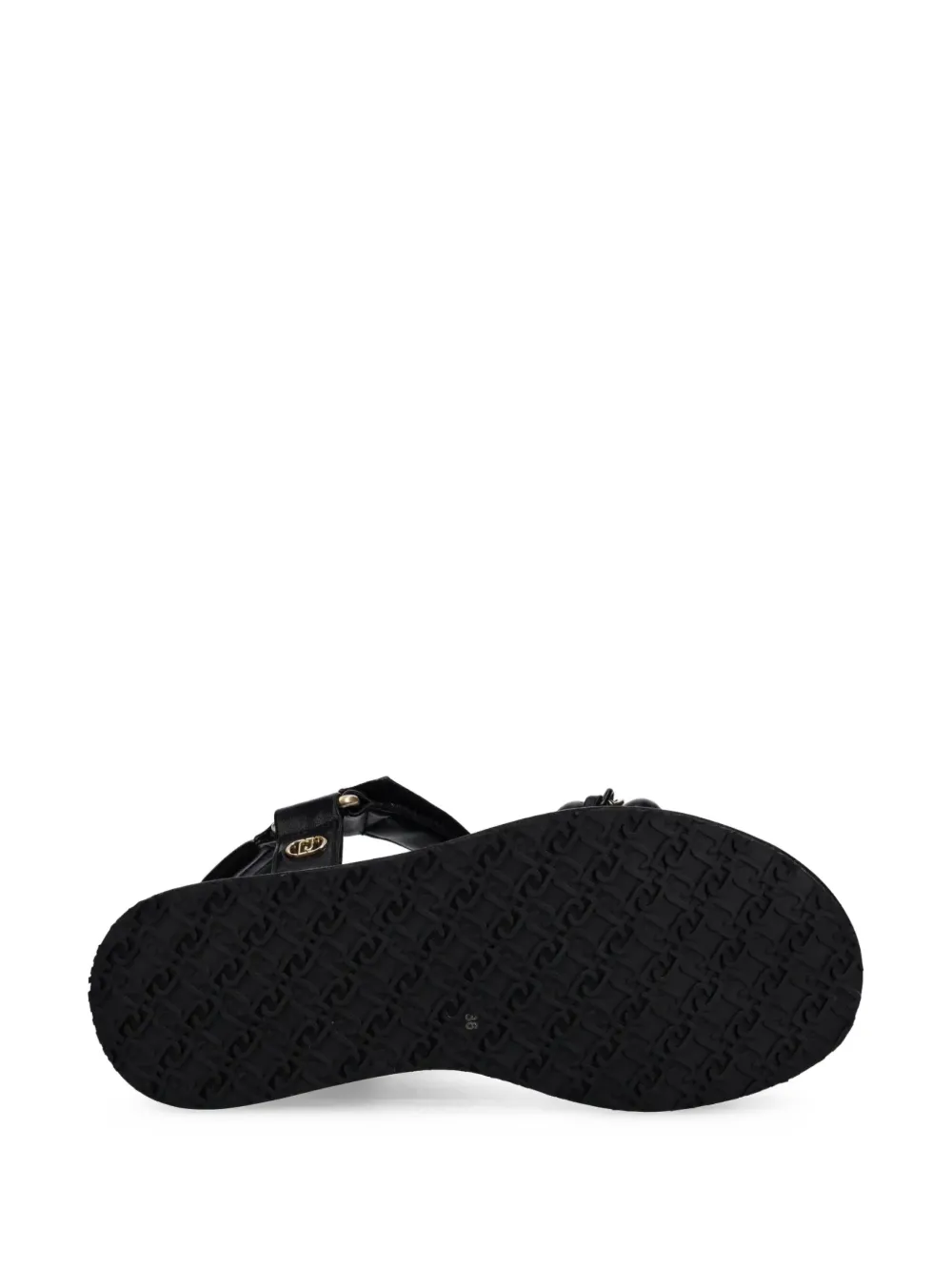 LIU JO 65mm logo-plaque sandals Black