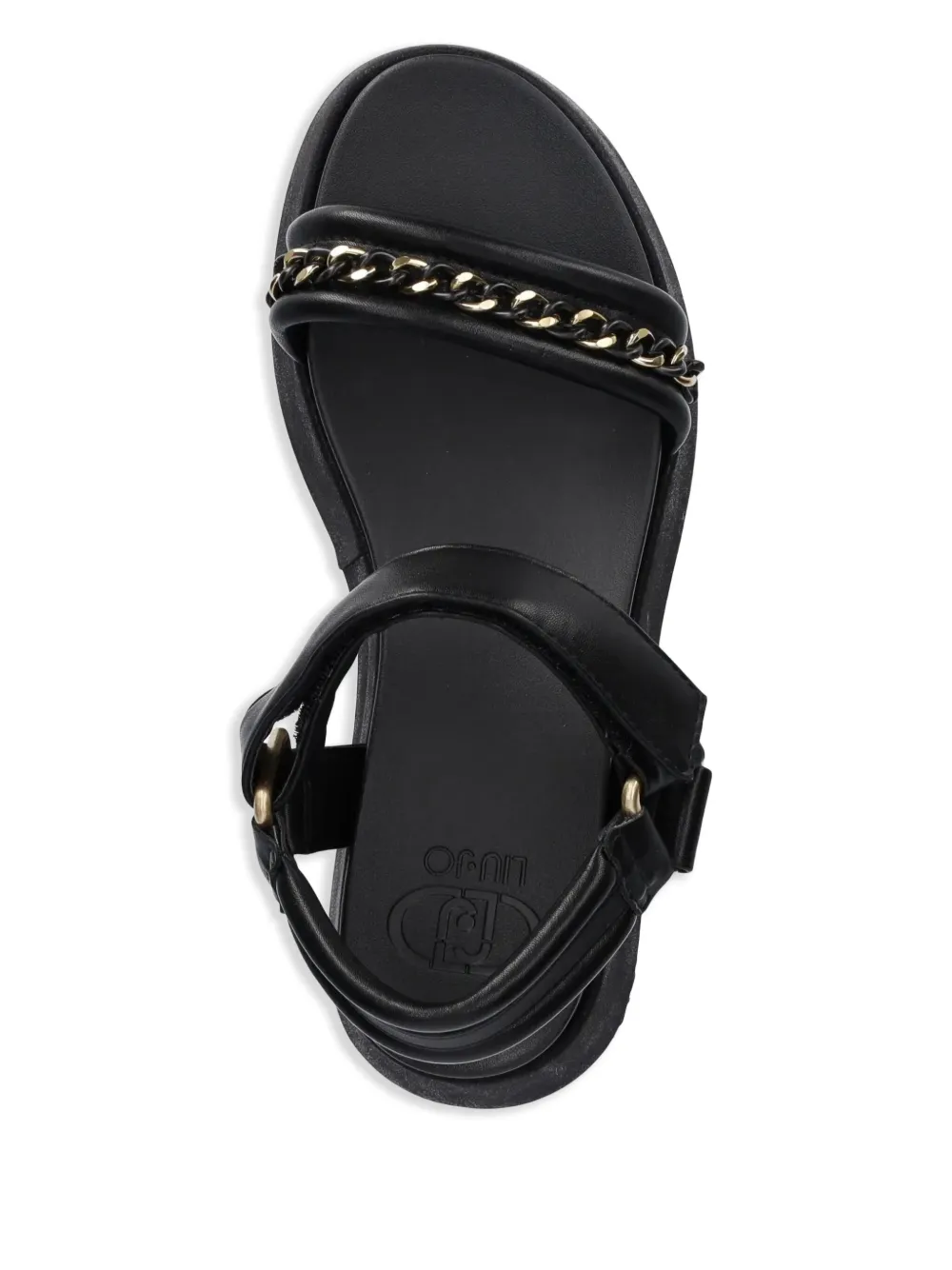 LIU JO 65mm logo-plaque sandals Black