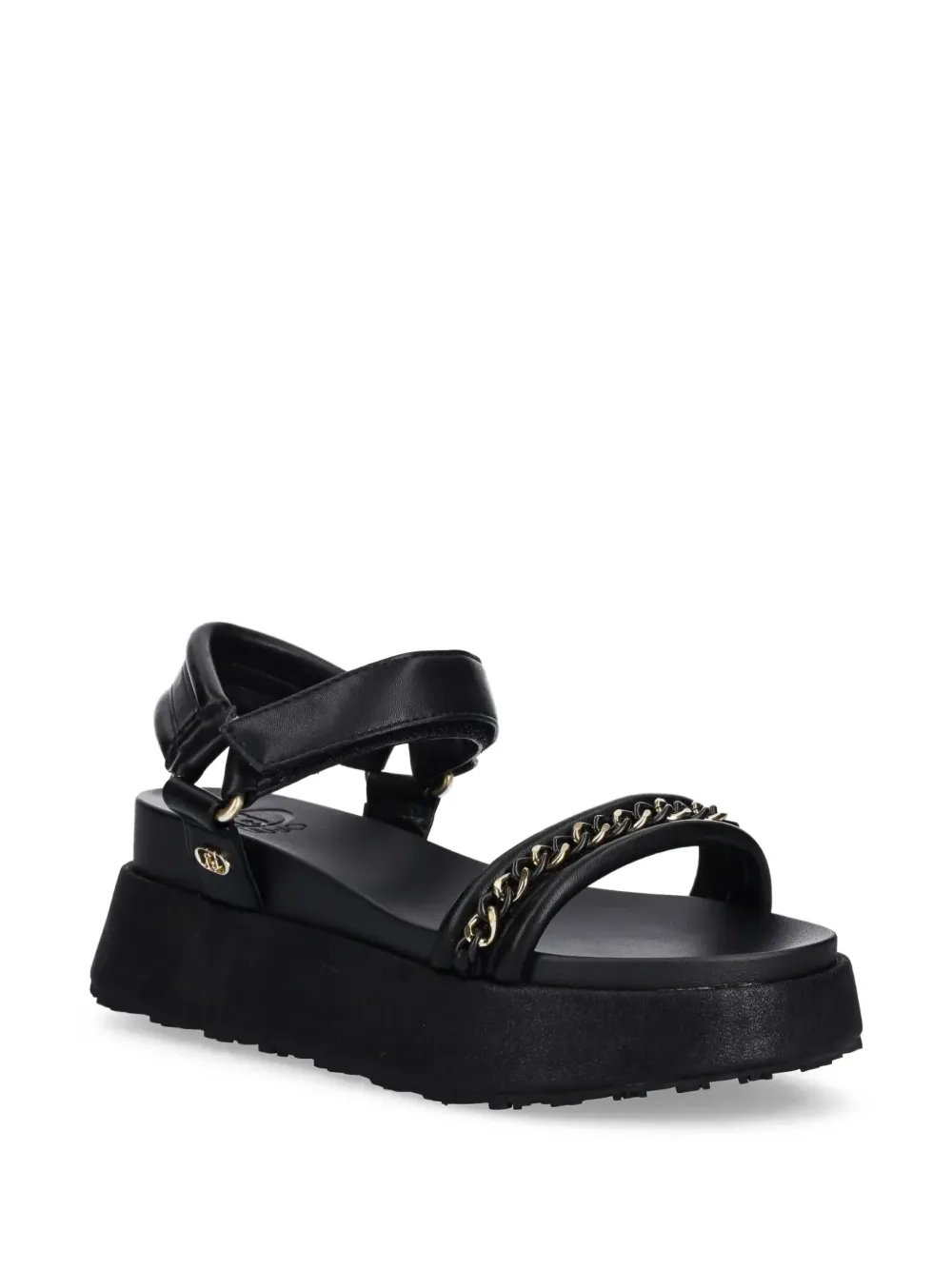 LIU JO 65mm logo-plaque sandals Black