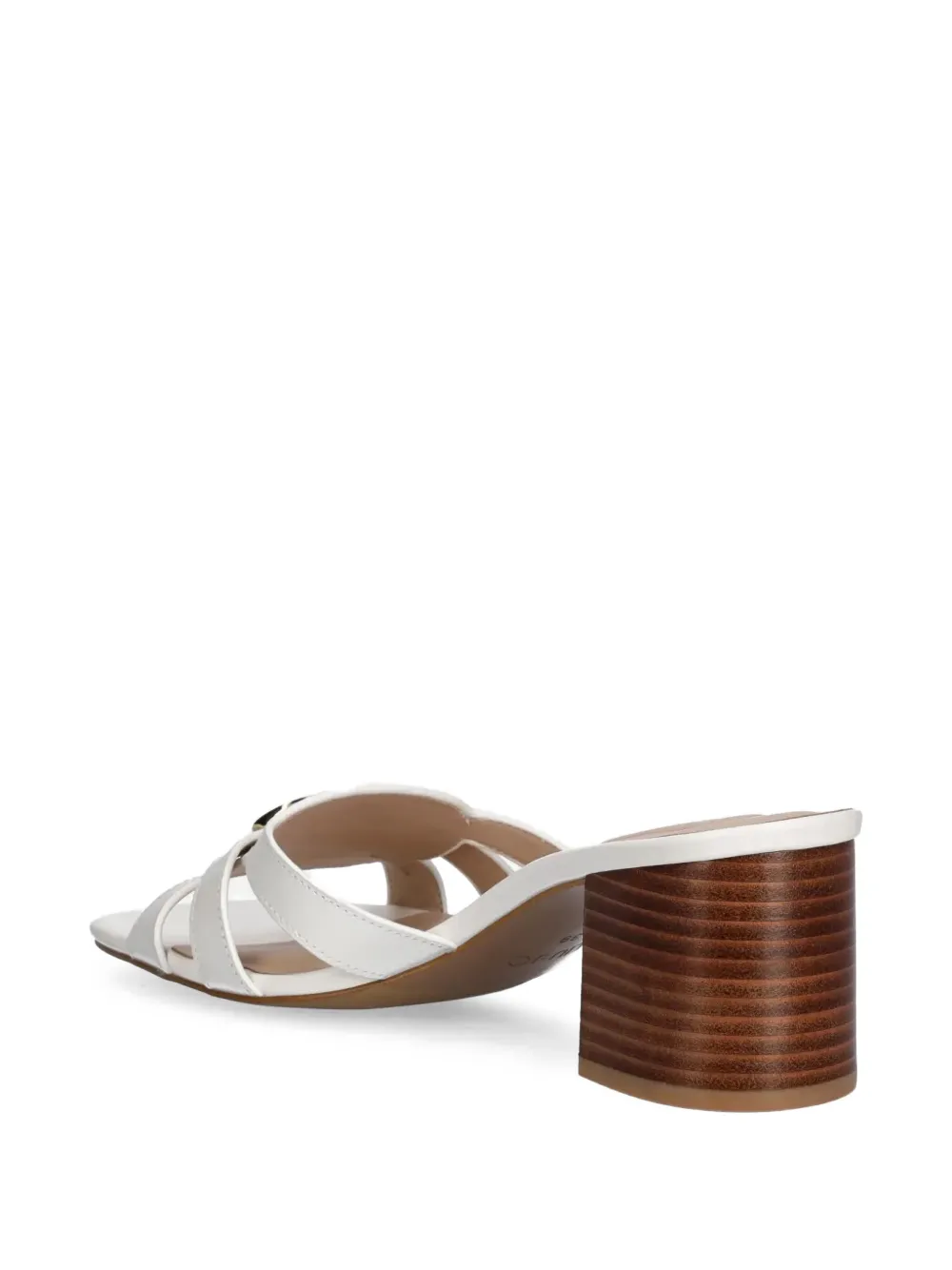 Liu •jo 60mm Block-heel Leather Sandals In White