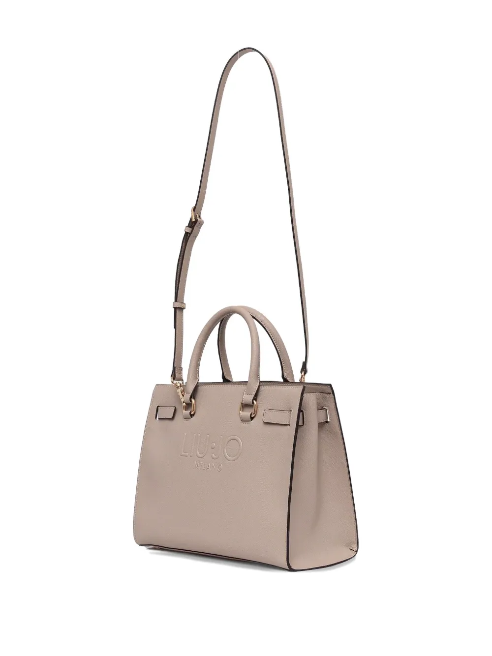 LIU JO embossed-logo tote bag - Beige