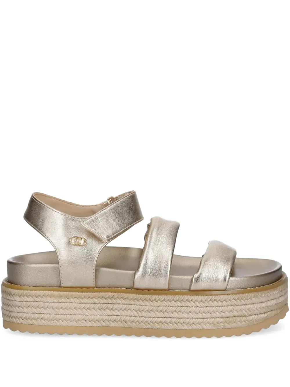 LIU JO logo-plaque sandals Gold