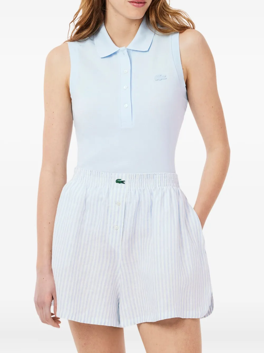 Lacoste Tanktop met logo-applicatie Blauw