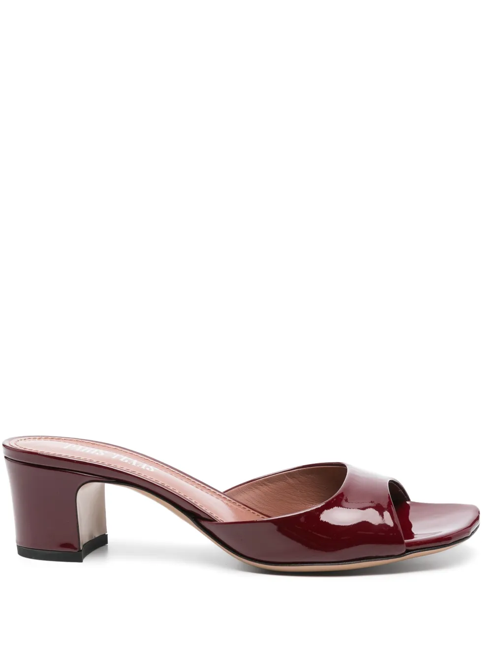Paris Texas 50mm leather mules Red