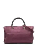 Gucci Pre-Owned 2016-2024 Medium Calfskin Bamboo Shopper satchel - Purple