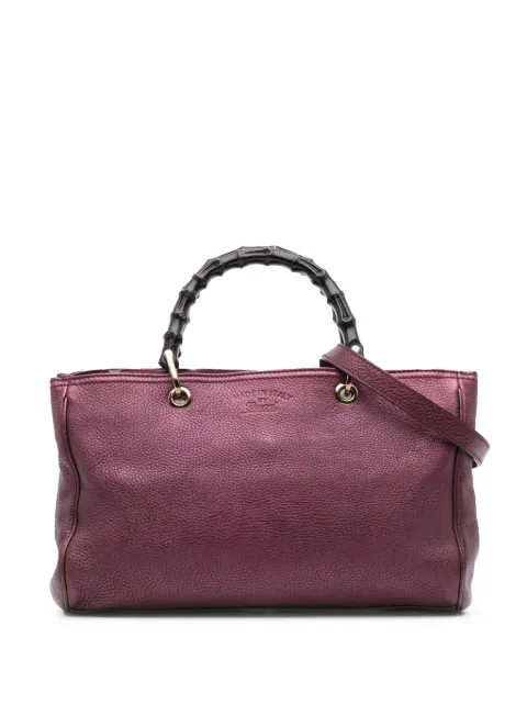 Gucci Pre-Owned 2016-2024 Medium Calfskin Bamboo Shopper satchel