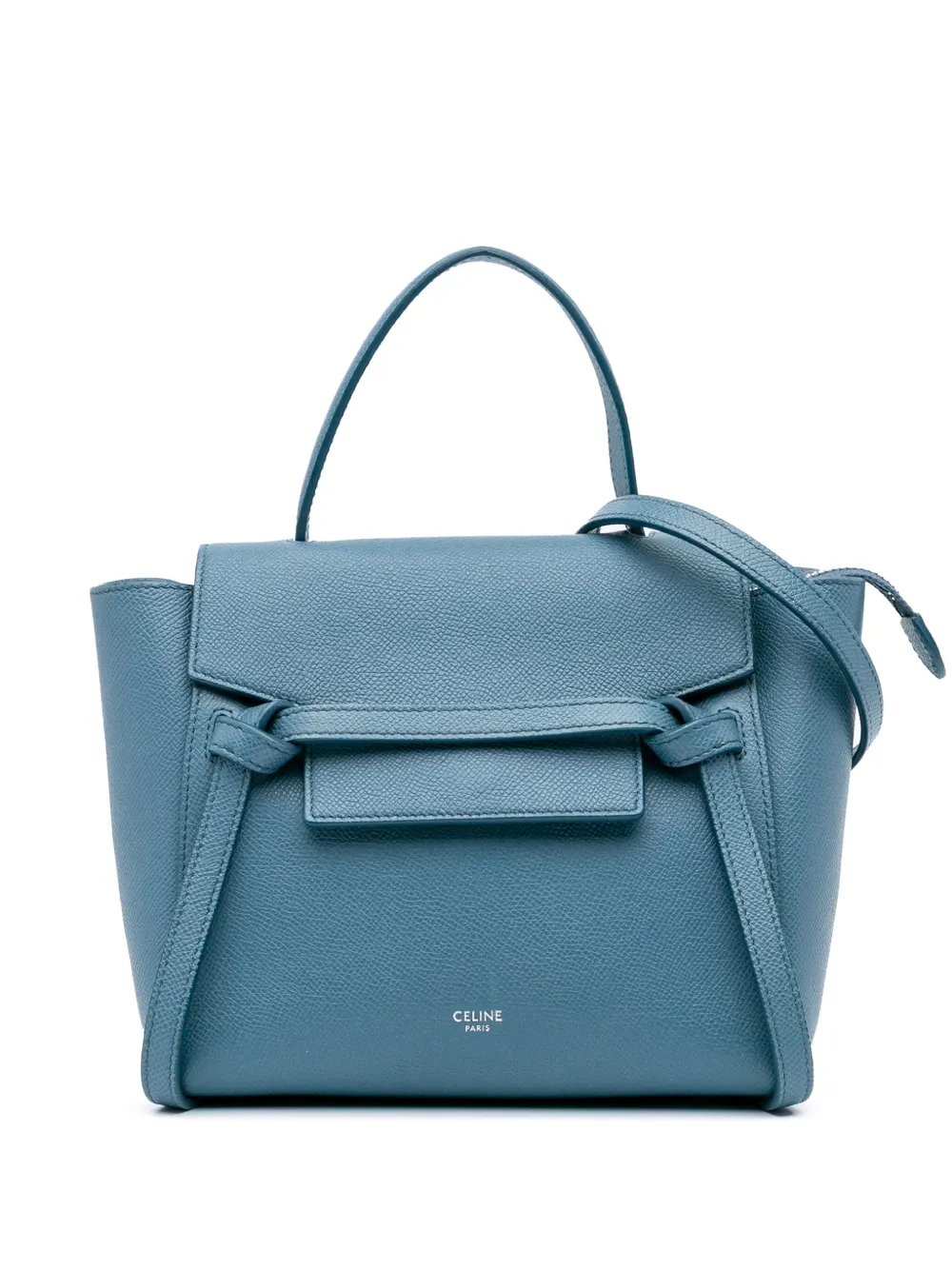 Céline Pre-Owned 2019 ナノ グレインカーフスキン ベルトバッグ サッチェル - ブルー Céline Pre-Owned 2019 ナノ グレインカーフスキン ベルトバッグ サッチェル - ブルー