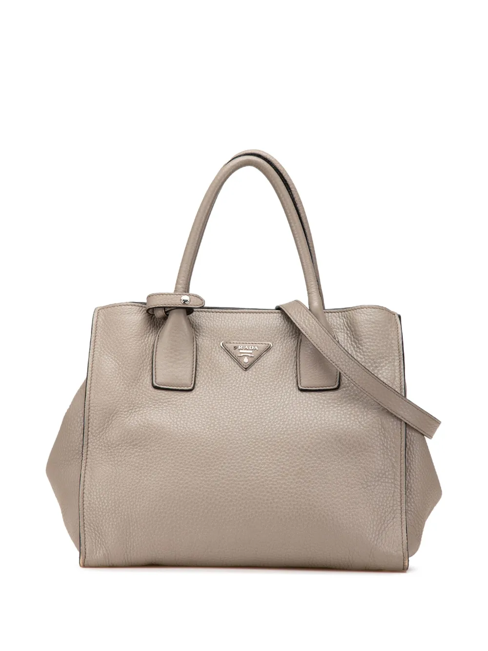Prada Pre-Owned 2010-2024 Vitello Daino Open Convertible Tote satchel | Grey | Image 1
