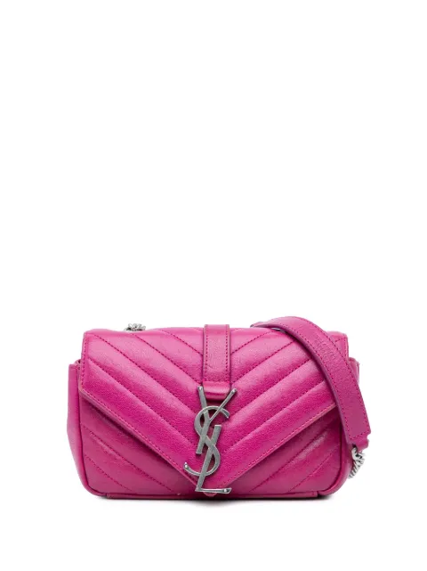 Saint Laurent Pre-Owned bolsa crossbody Baby Sheepskin Chevron Classic Monogram Chain Bag 2015