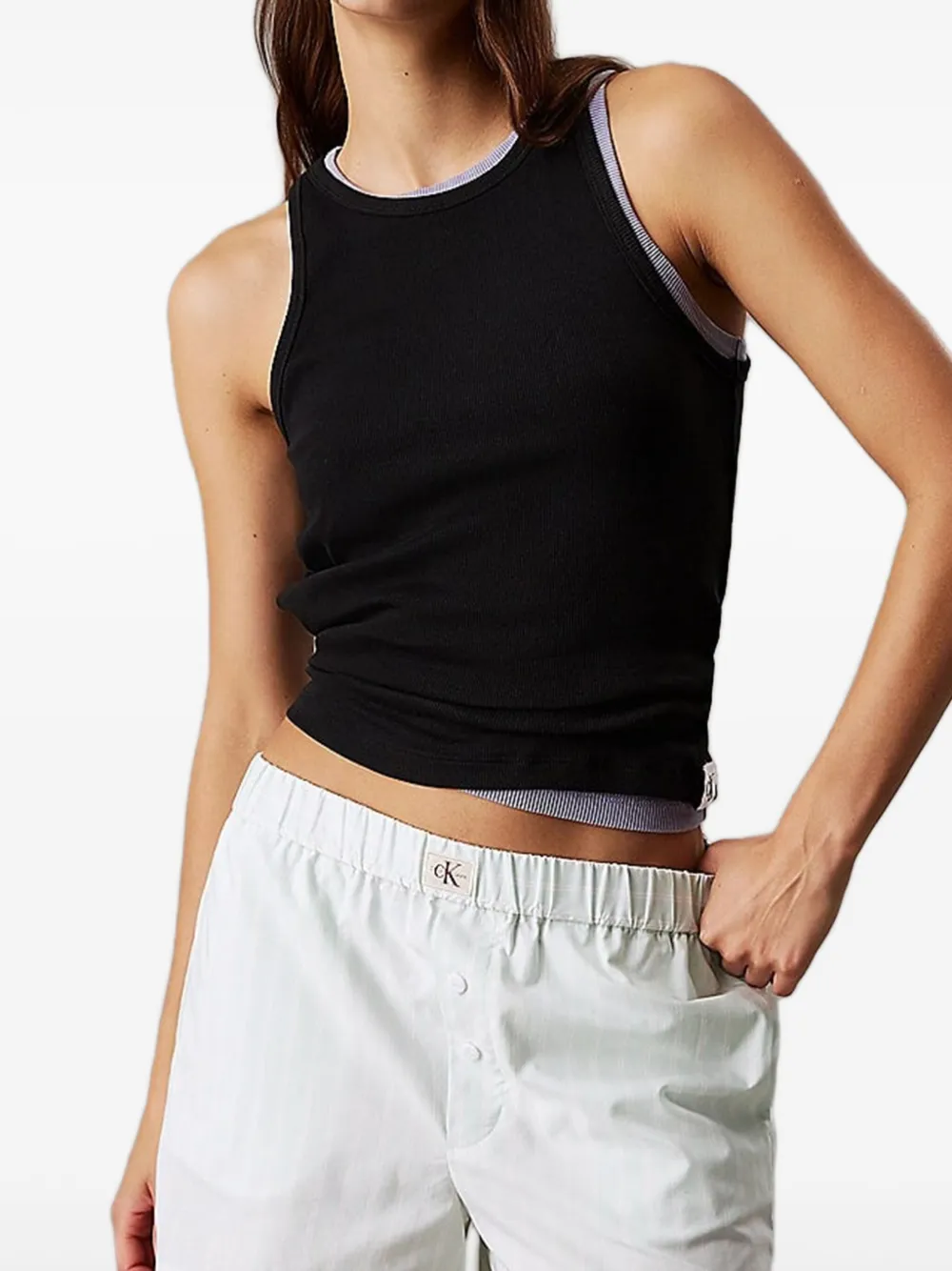Calvin Klein ribbed tank top | Black | Image 1