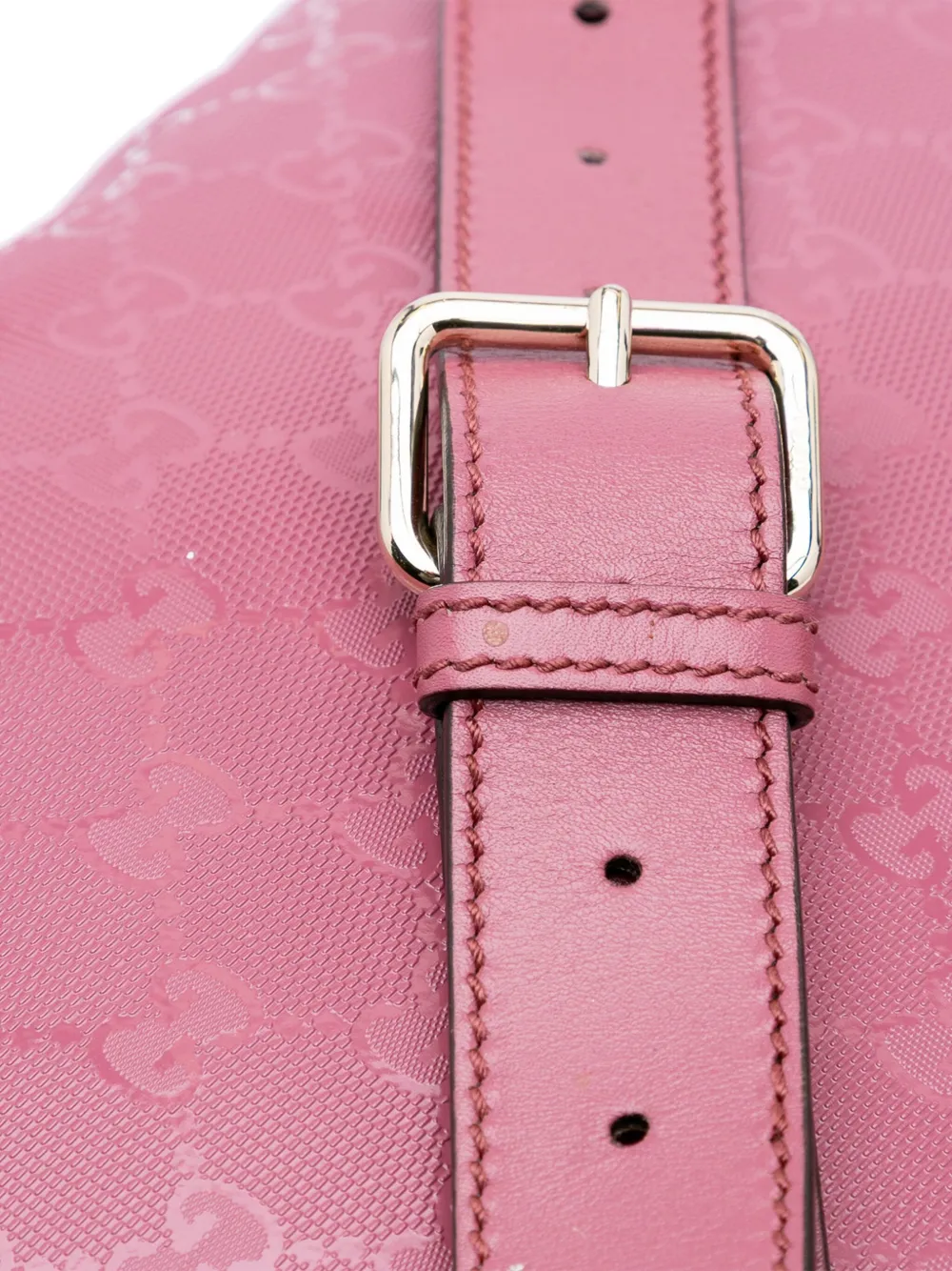 Pre-owned Gucci 2016-2024 Gg Imprime Crossbody Bag In Pink
