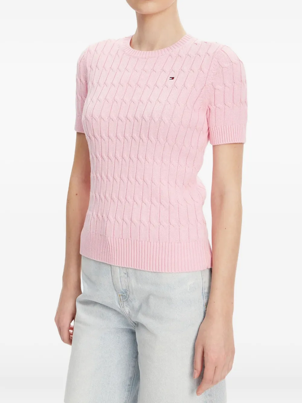 Tommy Hilfiger Cable-knit Short-sleeve Sweater