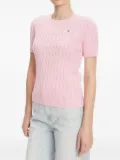 Tommy Hilfiger cable-knit short-sleeve sweater - Pink